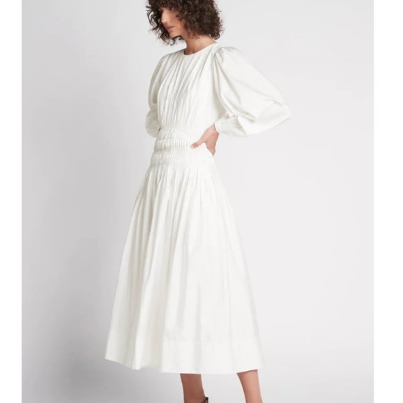 Aje Tidal Tucked Midi Dress - Picture 1 of 7
